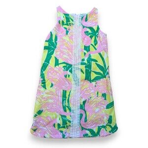 Lilly Pulitzer Target Tropical Flamingo Sleeveless Shift Dress Girls L 10-12